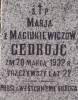 Maria Gedroj maiden Maciukiewicz, died 20.03.1932